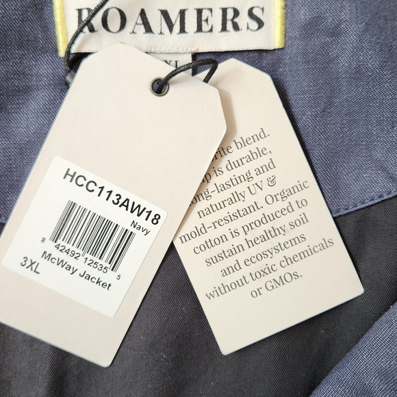 Roamers & Seekers Mcway Blue Bomber jacket NWT hemp and cotton - Picture 6 of 6